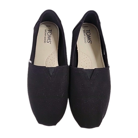Toms Wear Good Belmont Black Canvas Casual Slip-On Shoes Alpargata Women's 5 - Picture 4 of 8